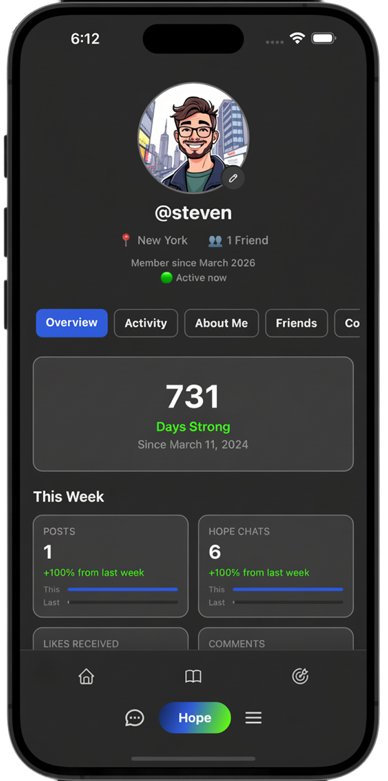 Exclaim Recovery mobile app preview